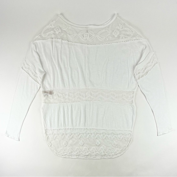 Free People Love Me White Lace Tee - Picture 5 of 9